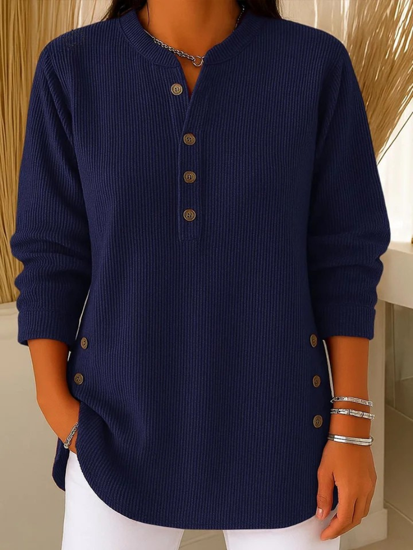Jeanne | Button Henley Tunic