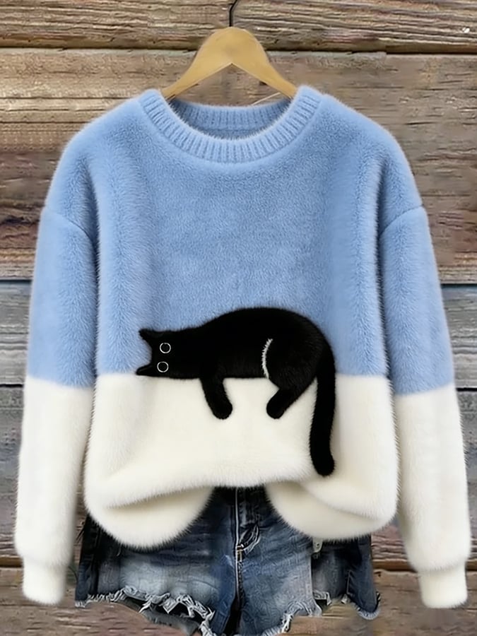 Luna | Cat Print Sweater