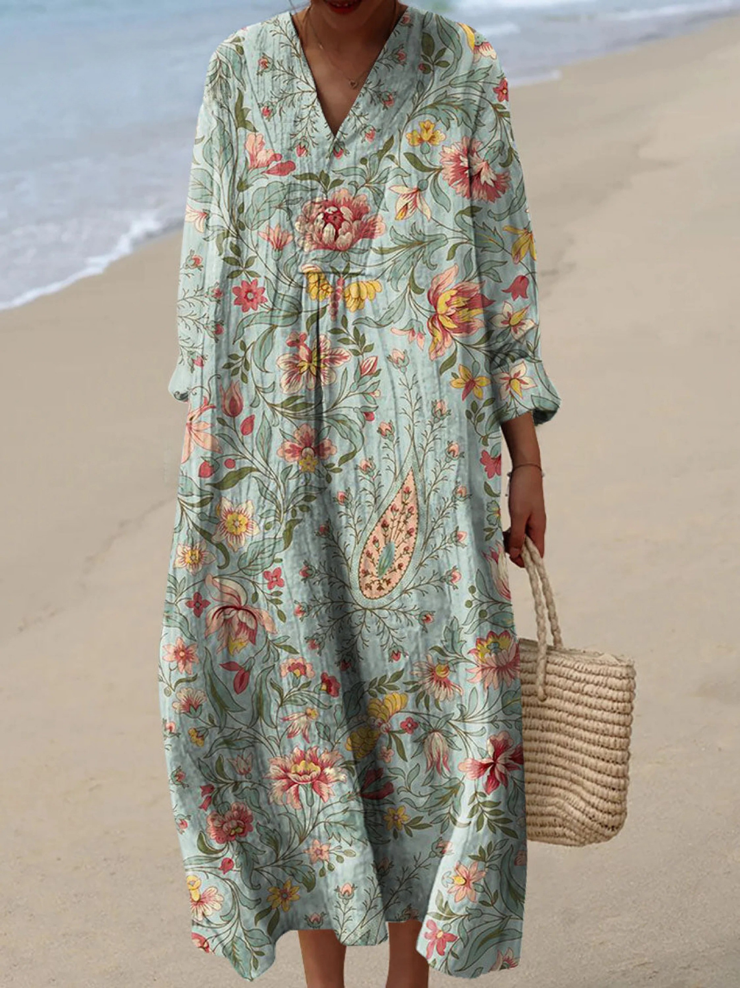 Women's Vintage Lovely Floral Art Print Dress