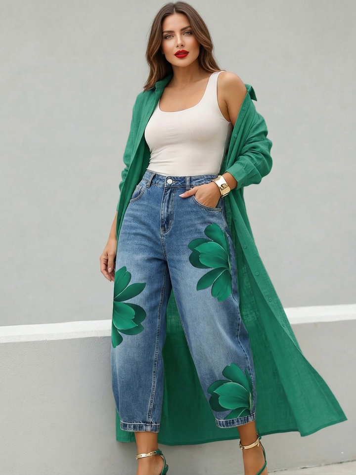 Sophia™ | Elegant Floral Wide-Leg Trousers