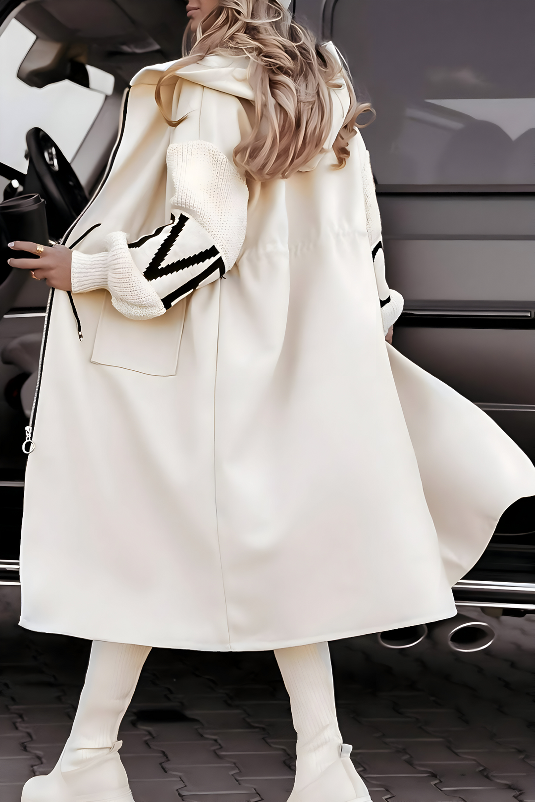 MARISELLE™ | Knitted Sleeve Hooded Jacket