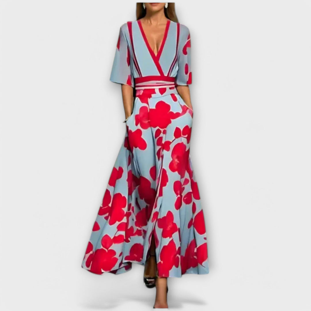 Elise - Elegant Floral Wallet Dress