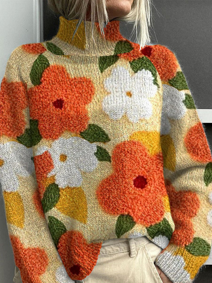 Jessie | Cozy Floral Turtleneck Sweater