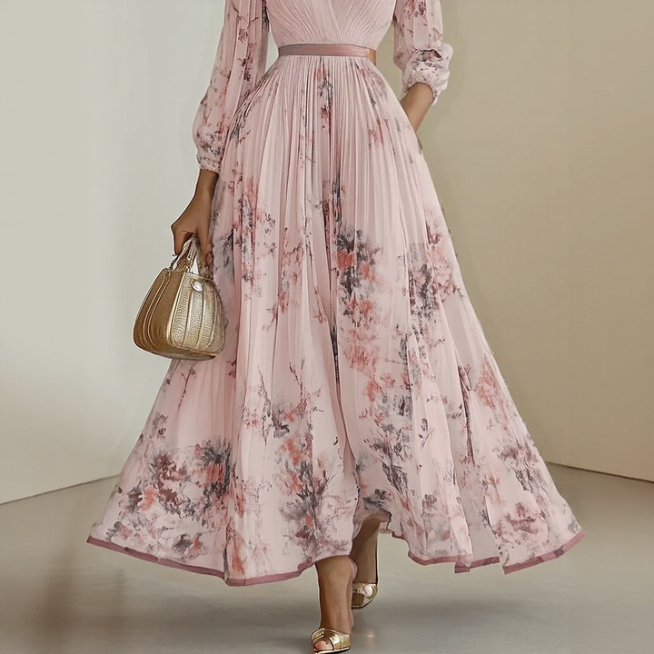 Rowella | Elegant Pleated Maxi Dress