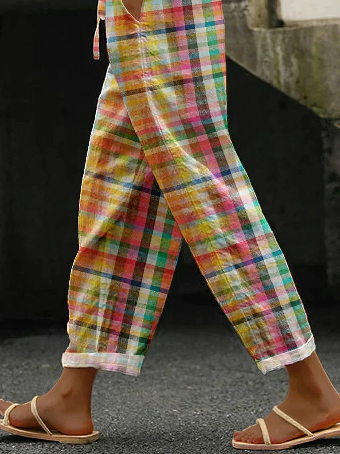 Gabrielle – COMFORTABLE CHECKERED TROUSERS
