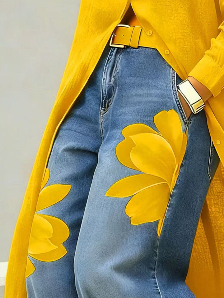 Sophia™ | Elegant Floral Wide-Leg Trousers