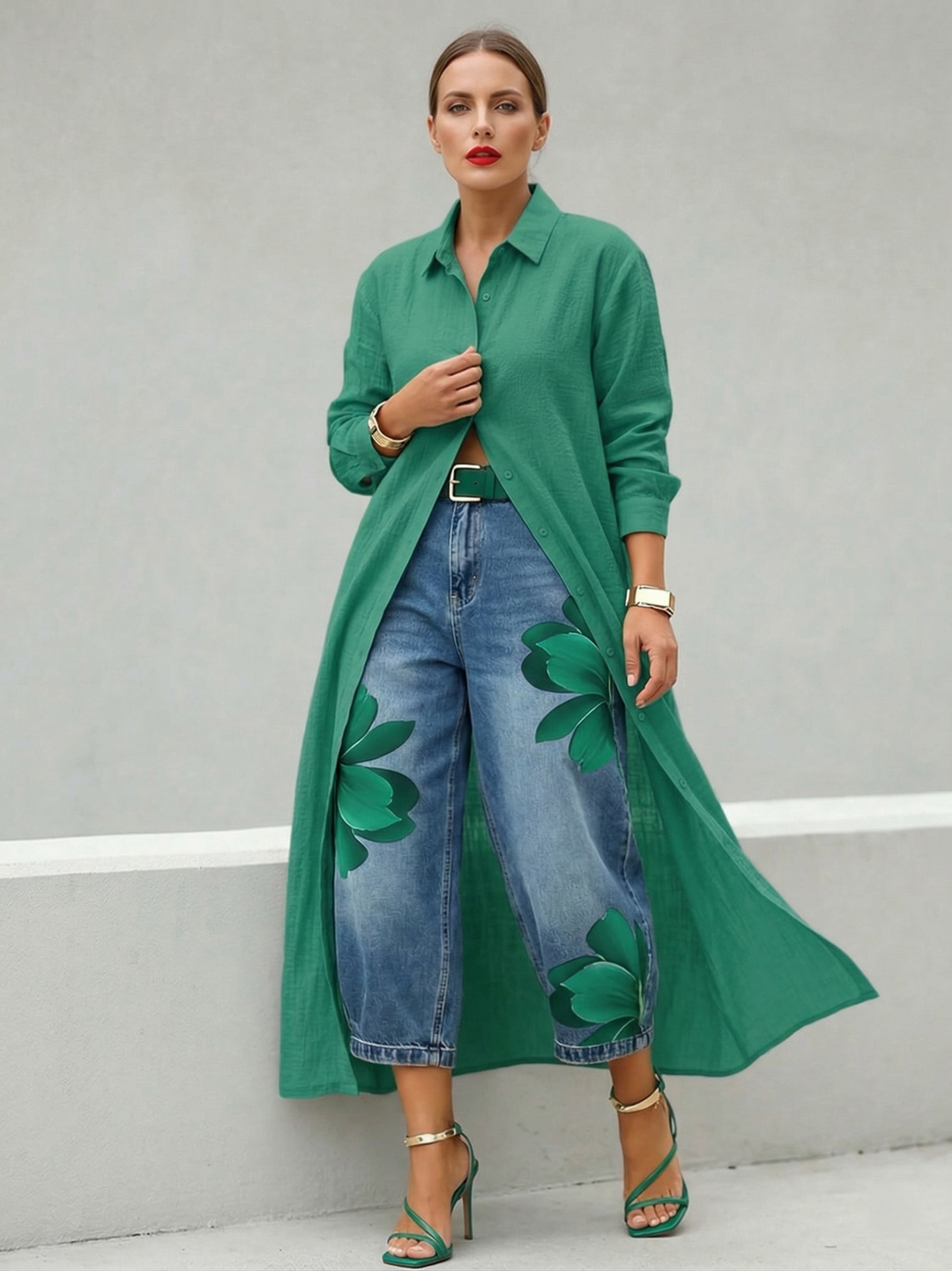 Sophia™ | Elegant Floral Wide-Leg Trousers
