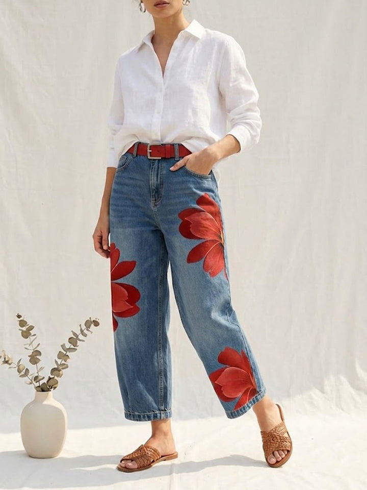 Sophia™ | Elegant Floral Wide-Leg Trousers