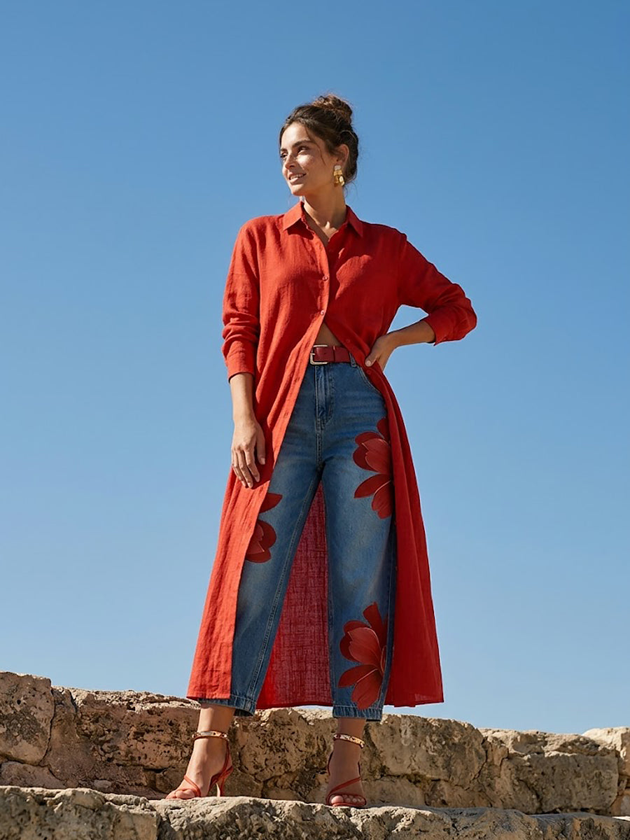 Sophia™ | Elegant Floral Wide-Leg Trousers